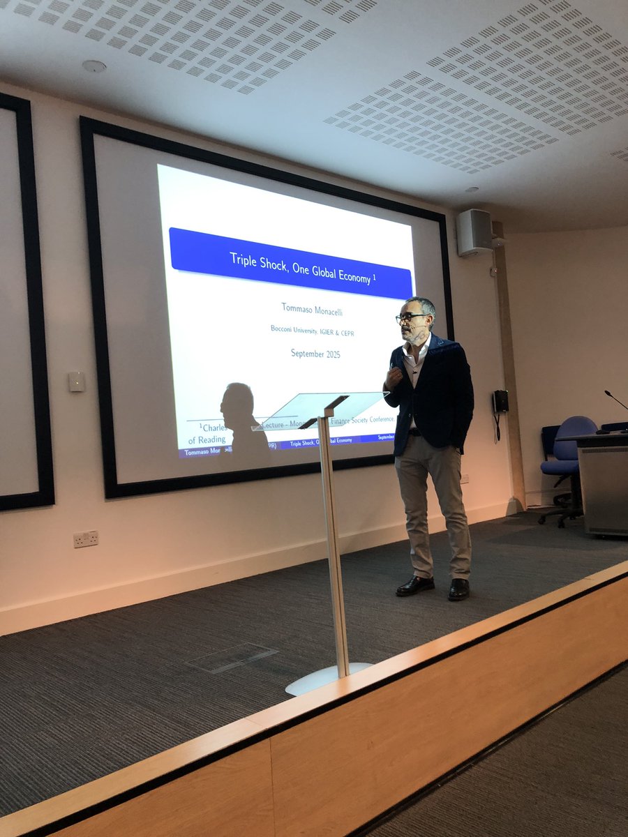 AlexMihailov65's tweet photo. We are closing the 56th annual conference of @MMF_research at @UniofReading with the 4th keynote talk, also Charles Goodhart Lecture, given by @monacelt (@Unibocconi) and titled "Triple Shock, One Global Economy". Thank you so much to all who came!

@RoyalEconSoc @banquedefrance https://t.co/stpWnN0mow