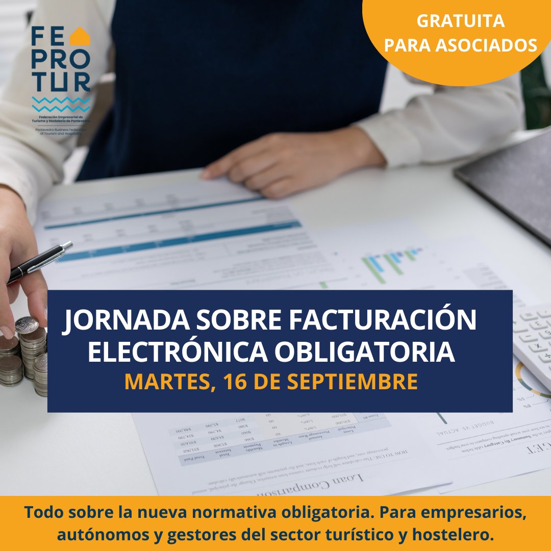feprohos's tweet photo. 📢 El 1 de enero de 2026 entra en vigor la facturación electrónica obligatoria y en #Feprotur queremos que estés informado.
Jornada:
📅 16 septiembre
📍 C/ García Barbón, 104 – Pontevedra

Inscríbete 👉 https://t.co/iEUd7kdRt6

@Xunta @CEP_Pontevedra https://t.co/Q0D6Rk5ST7