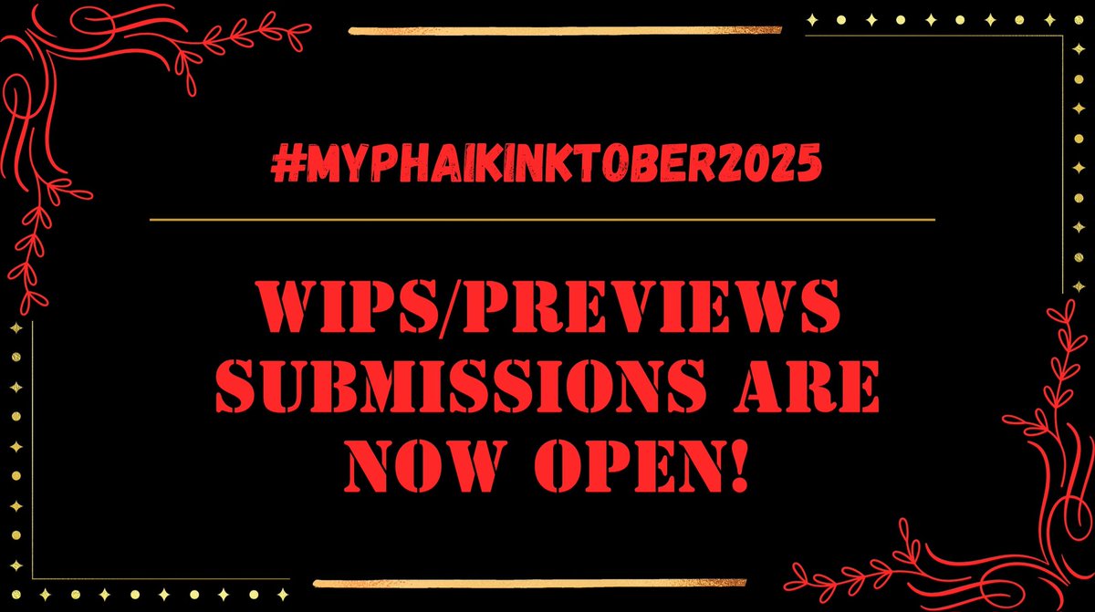 [Reupload] Hey there #myphai nation! The WIP submission event for the Myphai Kinktober is now open~ Submit your WIPs to the form below if you wish for it to be featured on the countdown event before the main event officially starts~

Please see the 🔗 and🧵 ⬇️