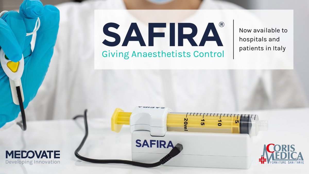 We are very pleased to announce our new Italian distribution agreement with Coris Medica, who will be the exclusive distributor of the SAFIRA anaesthesia system in Italy! Read here to find out more: medovate.co.uk/news/italy-dis…