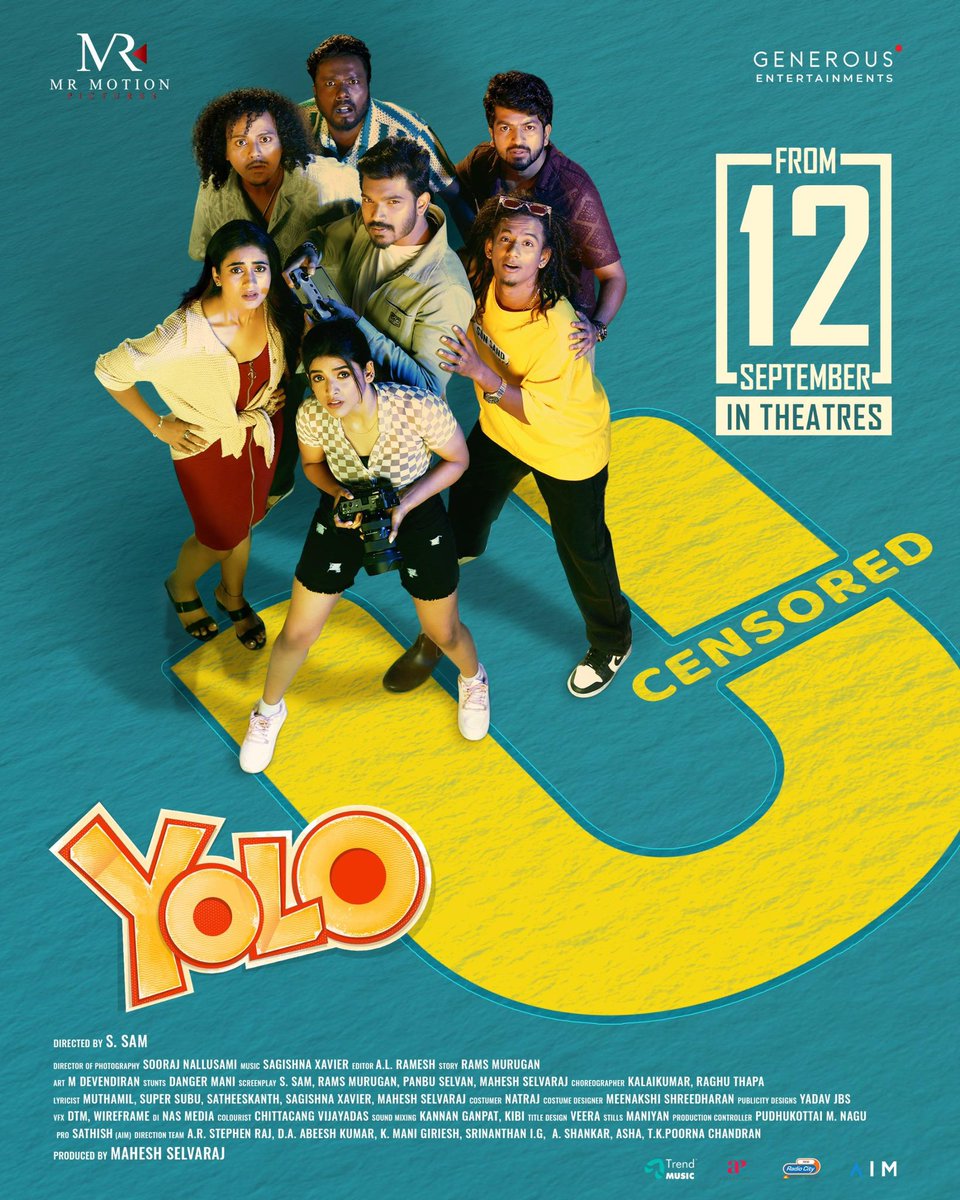 teamaimpr's tweet image. 🥳 &quot;The wait just got sweeter! #YOLO is U-Certified 🎉 Perfect watch with your whole gang 👨‍👩‍👧‍👦&quot;

@ActorDev_offl  @Samthecreator @Team_GENEROUS @Devu_devika77 @x_sagishna  @Akashpremkumar3 
@badavagopi @VJNiki2 @soorajnallusami @radiocitytamil @trendmusicsouth @teamaimpr