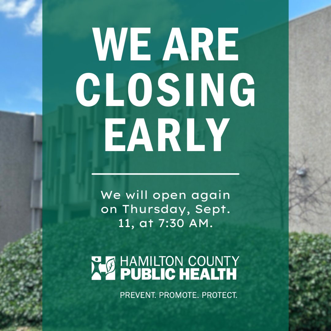 Heads up! We’re closing early today at noon, but we’ll be back open tomorrow, September 11, at 7:30 AM.
