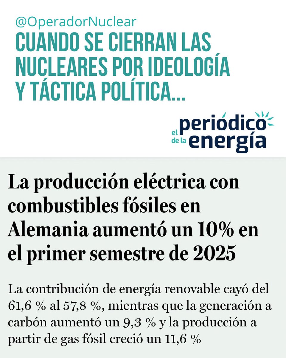 OperadorNuclear's tweet photo. Alemania priorizó el cierre nuclear frente a los combustibles fósiles.
https://t.co/hGU7kapTMM https://t.co/x0UgTBkOOr