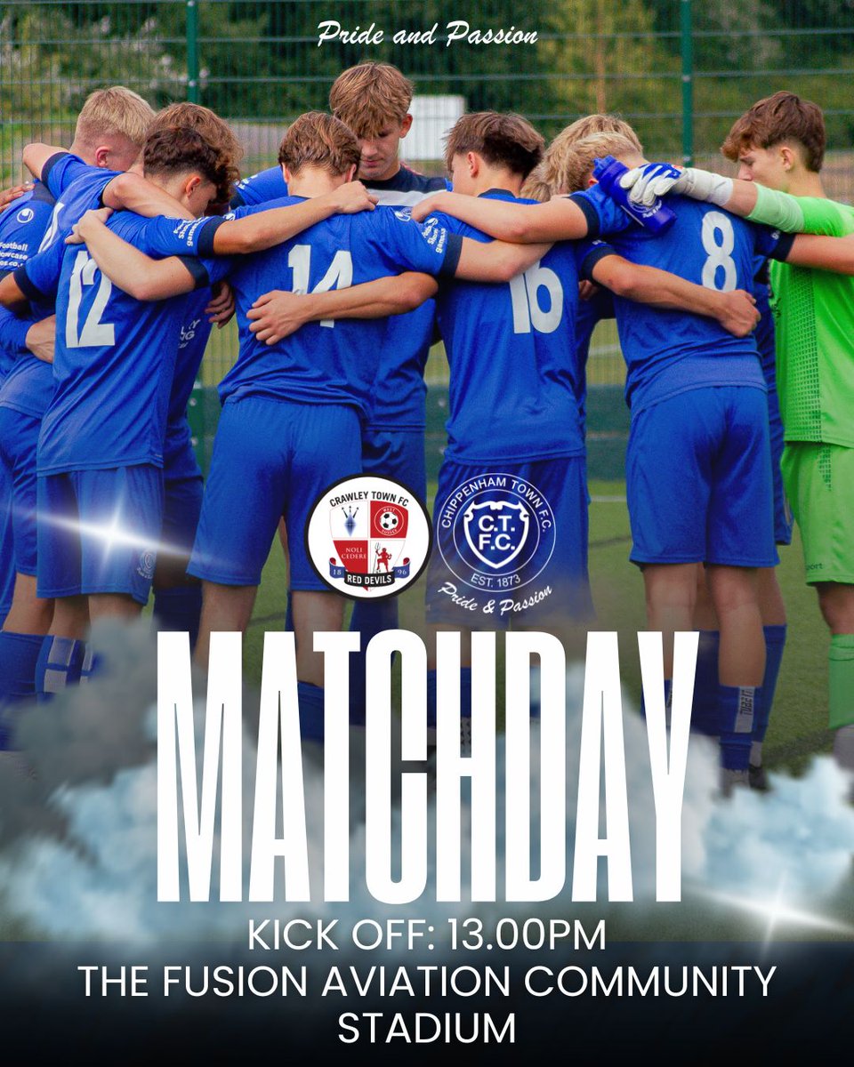 Chippenham Town FC U17 - U19 Academy & B Team (@chiptownacademy) on Twitter photo We get the <a href="/NFYLU19U23/">National Football Youth League</a> Premier League underway with a trip to <a href="/CrawleyFAcademy/">Crawley Town Foundation Academy</a>!
#BlueArmy π We get the <a href="/NFYLU19U23/">National Football Youth League</a> Premier League underway with a trip to <a href="/CrawleyFAcademy/">Crawley Town Foundation Academy</a>!
#BlueArmy π