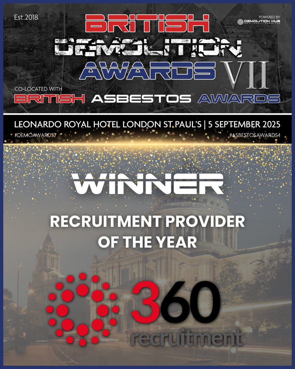 BritDemoAwards's tweet image. WINNERS 🤩

Waste Provider of the Year – G.J. Bowmer (Waste Disposal) Ltd

Safety Innovation of the Year – Cawarden

Recruitment Provider of the Year – 360 Recruitment 

Sub-Contractor/Partner of the Year – UK Site Hoarding Ltd

#demoawards7 #demolition