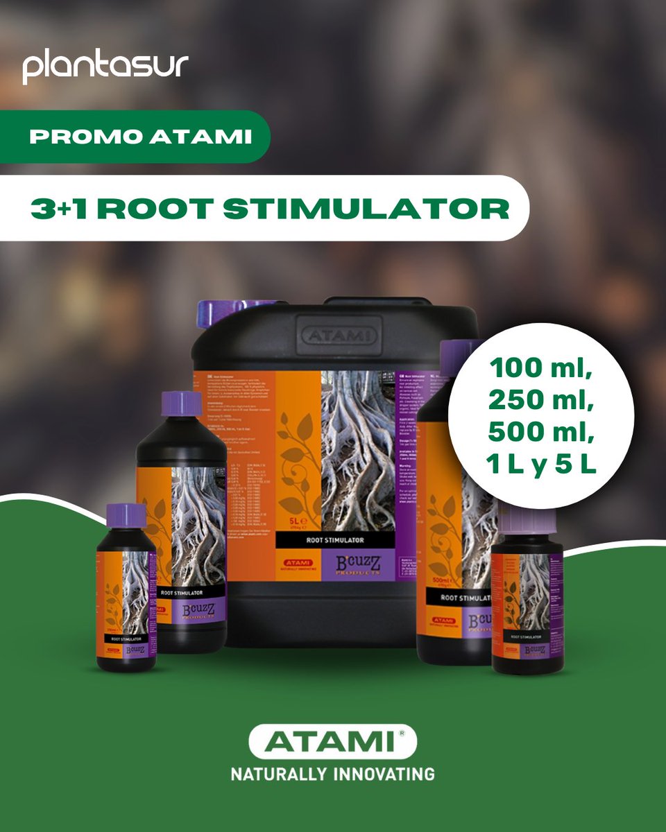 🌱 ¡Nueva promo ATAMI disponible en Plantasur! 🌱

Aprovecha el 3+1 en Root Stimulator: llévate 1 unidad GRATIS al comprar 3 del mismo tamaño. 🙌

🚀 Oferta disponible hasta el 30/9/25 o fin de existencias