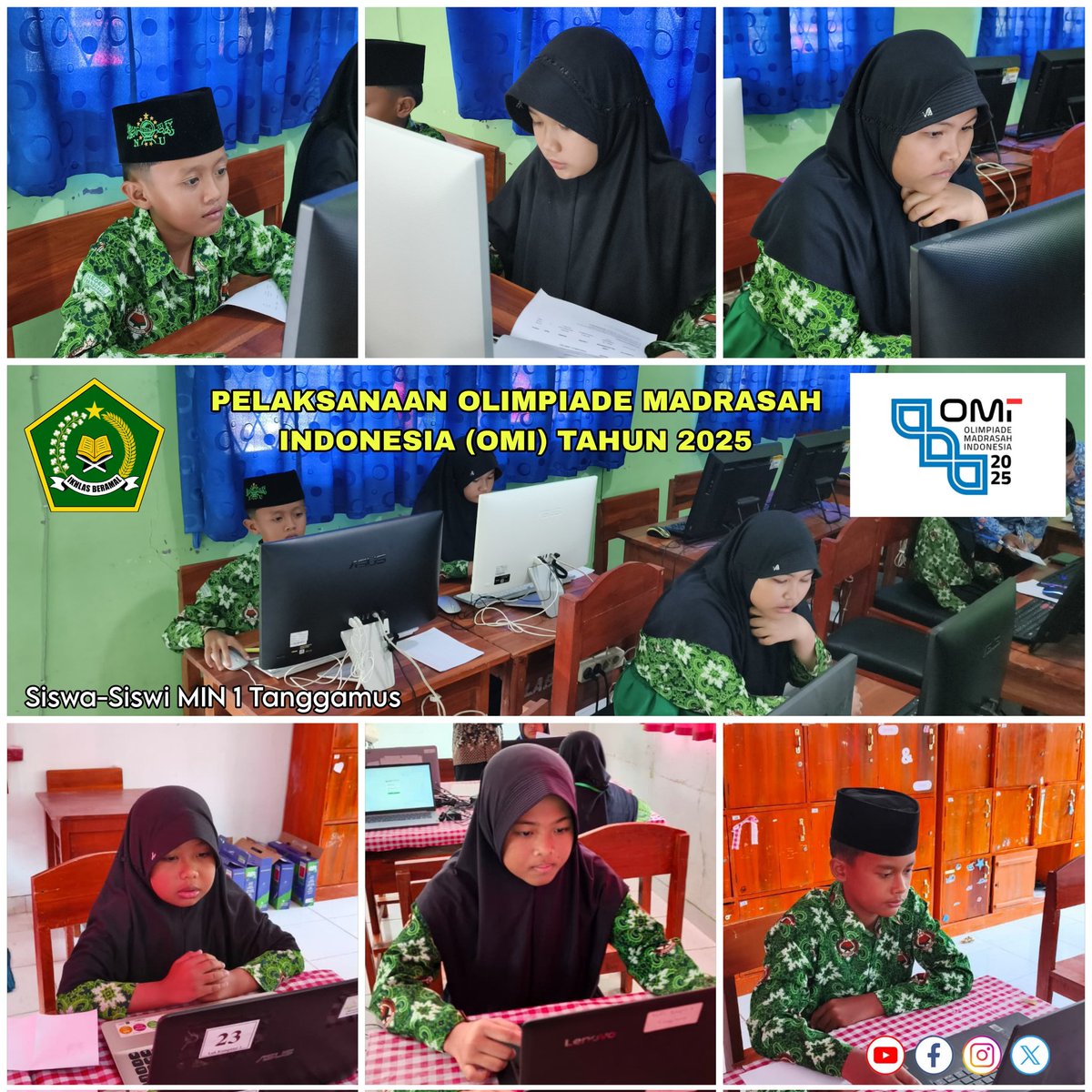 MIN1Tanggamus's tweet image. Pelaksanaan Olimpiade Madrasah Indonesia (OMI) Tahun 2025 diikuti oleh Siswa-siswi MIN 1 Tanggamus yang dilaksanakan pada 09 s.d 11 September 2025 di MIN 2 Tanggamus, semoga diberi kemudahan dan Hasil yang terbaik, Aamiin ya Robbal&apos;alamiin. 🥰🤲🤲
#OMI
#OlimpiadeMadrasahIndonesia
