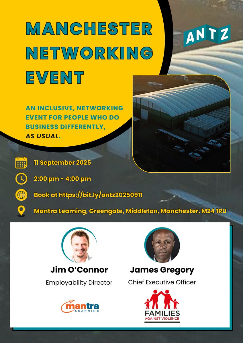 #ManchesterNetworkingEvent!

#LastChance to #JoinTheConversation #tomorrow | 2-4 pm | <a href="/mantralearning/">Mantra Learning</a>  (M24 1RU).

#BookNow at bit.ly/antz20250911 and learn how ANTZ partners do business differently to grow commercially &amp; deliver #SocialImpact locally.

#SocialValue