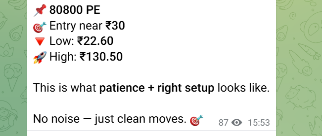 NiftyNerve's tweet photo. Tomorrow’s #Sensex expiry HERO ZERO trade is coming!
Last move was 22 to 130 — want to ride this wave?
Join Nifty Nerve for real-time intraday calls ➡️ https://t.co/qGKk7JVjoP
#Nifty50 #StockMarket #NiftyAnalysis #NiftyUpdates #PriceAction #TechnicalAnalysis #NiftyTrading https://t.co/I9qsOGoBNq