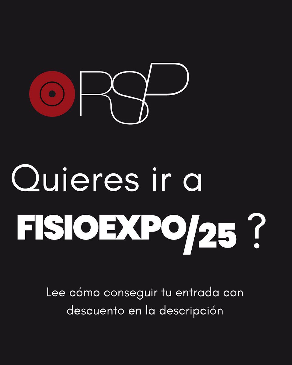 RSP estará en FISIOEXPO 25 

Será los días 24, 25 y 26 de Octubre en Madrid.

Os esperamos a todos en el stand F11 

ofrecemos un descuento en la entrada Advanced de un 30%

Más info: einercial.com/fisioexpo-2025/

#fisioexpo #fisiodeportiva #readaptacion #rehabilitaciondeportiva