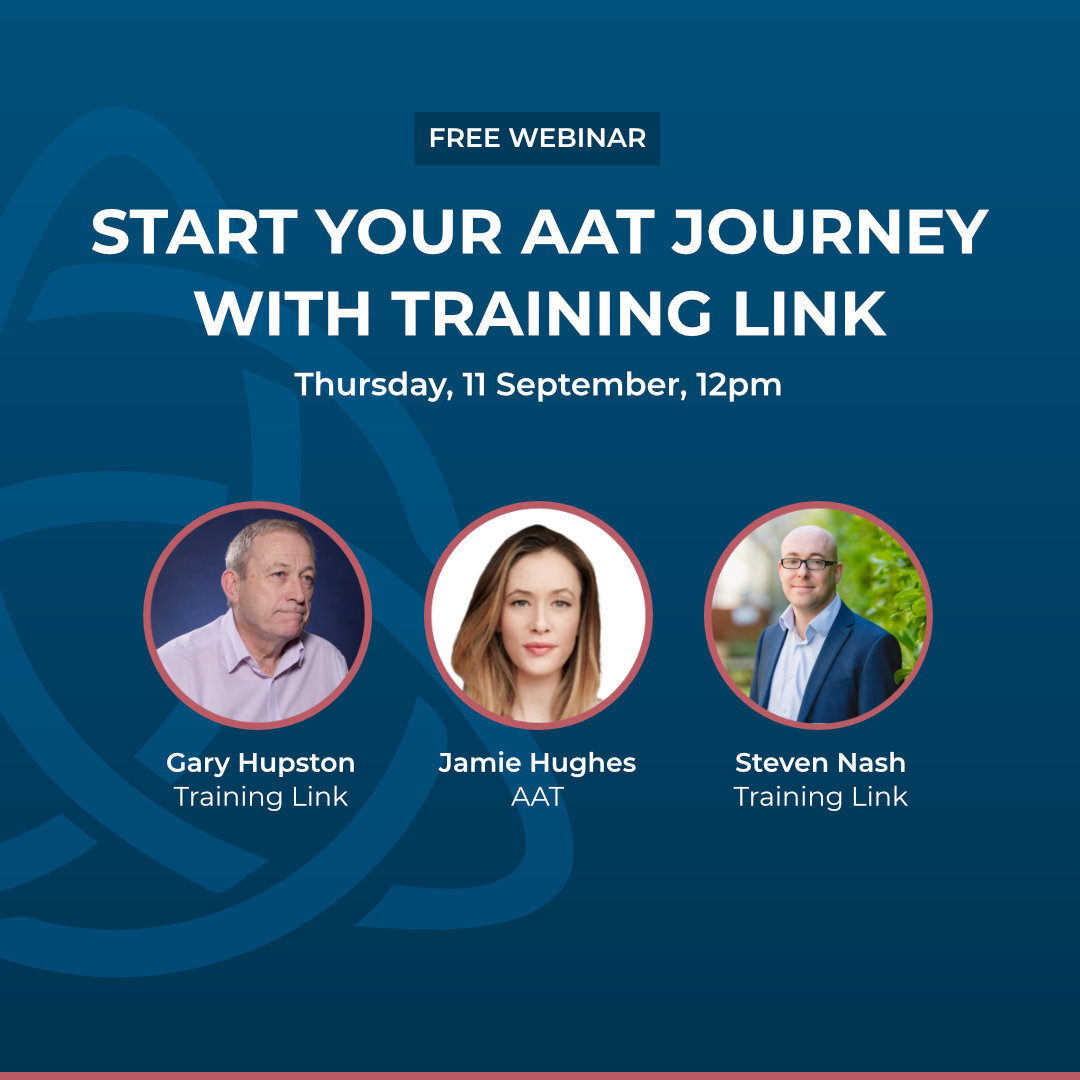💡 Thinking about starting your AAT journey?

Join our FREE webinar Tomorrow; 11 Sept at 12pm with Training Link and AAT's Jaime Hughes!

Get answers, insights, and the confidence to begin! 🚀

Register here 👉 f.mtr.cool/dmovfxcowk   

#DistanceLearning #Accounting
