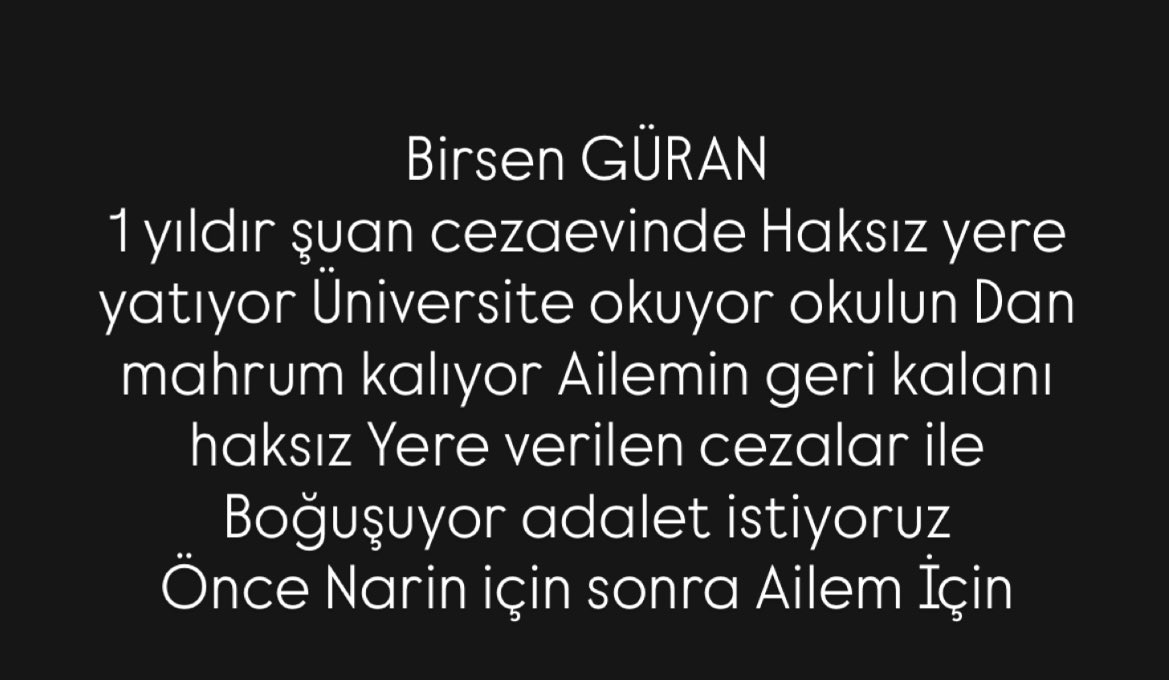 #nariniçinadalet 
#birsengüraniçinadalet
⚖️