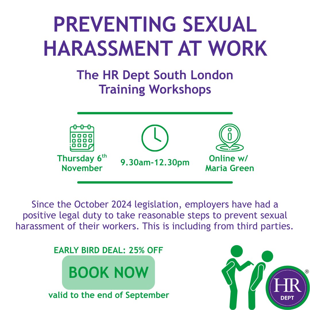 Preventing Sexual Harassment at Work Training

BOOK NOW: hrdept.co.uk/south-london/t…

#WorkplaceTraining #SexualHarassmentPrevention #HRWorkshops #SafeWorkplace #HRDept #EmployeeSafety #HRDetpSouthLondon