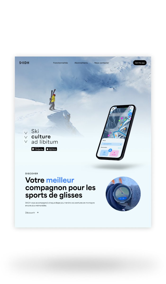 MatuiDesign's tweet image. Hero section for a ski app website ❄️
✦ Clear headline
✦ Strong call-to-action
✦ Visuals that set the mood