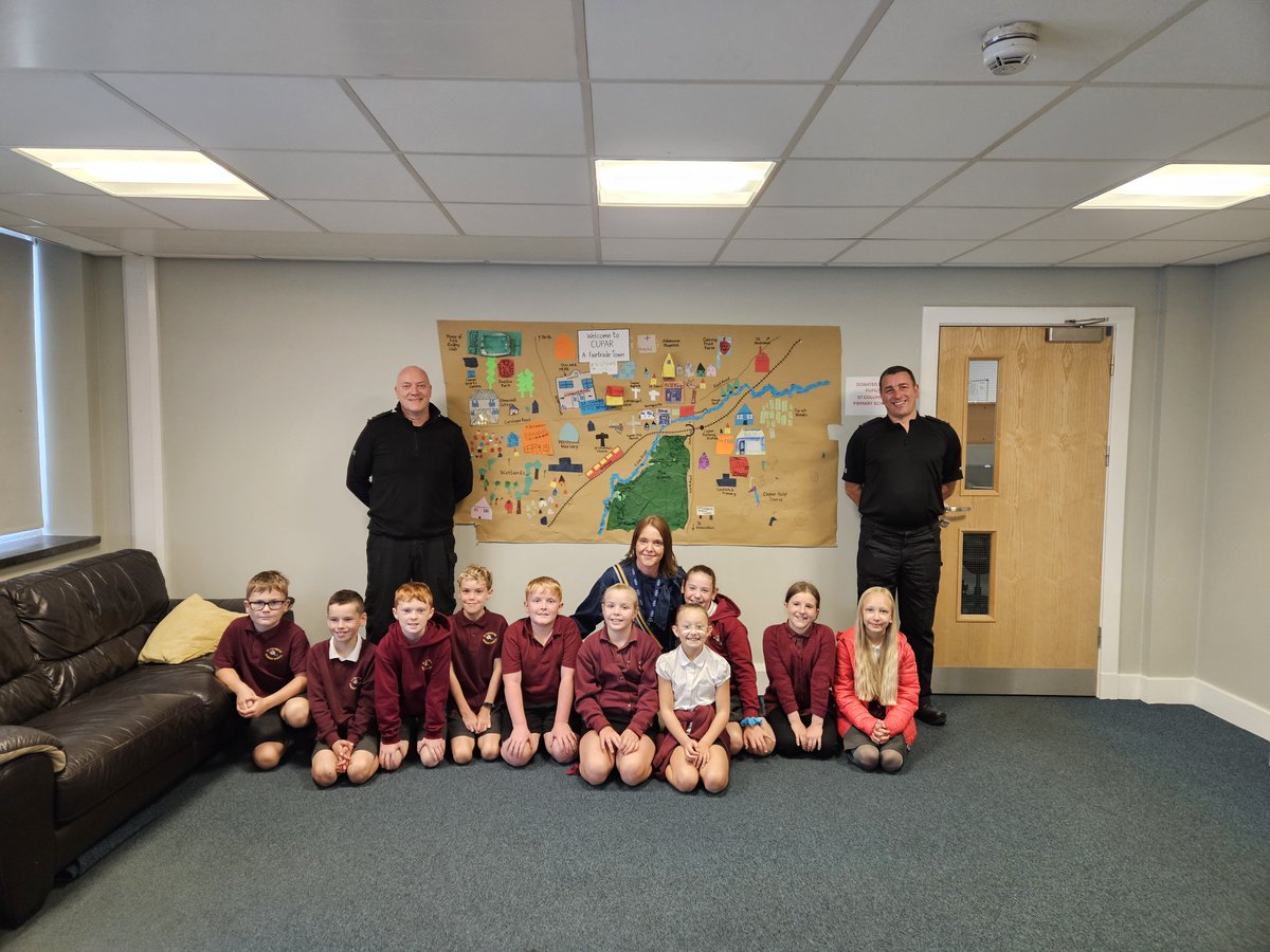 Police Scotland North East Fife (@psosnorthefife) on Twitter photo PC’s Smith/Shand recently invited last year’s P4’s from St Columbus Primary School, to the station for a visit.
The P4 class had designed & made a map of the Cupar area for their class project & kindly donated the map to the station, where it now proudly hangs for all to see. PC’s Smith/Shand recently invited last year’s P4’s from St Columbus Primary School, to the station for a visit.
The P4 class had designed & made a map of the Cupar area for their class project & kindly donated the map to the station, where it now proudly hangs for all to see.