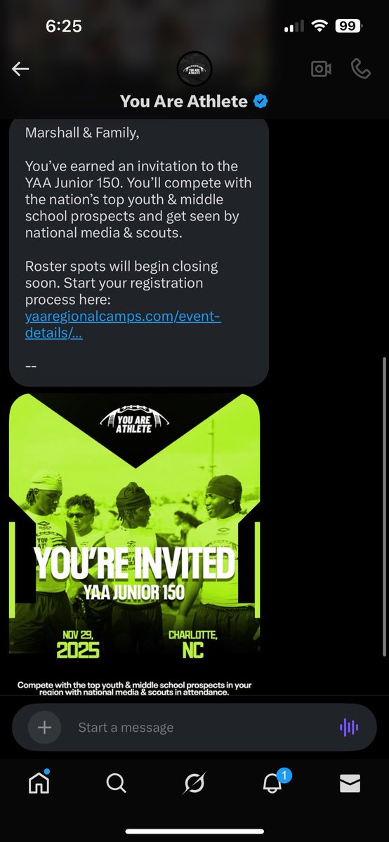 EXTREMELY BLESSED to receive an invite from <a href="/youareathlete/">You Are Athlete</a> ! This is truly a blessing and won’t be forgotten! ✝️