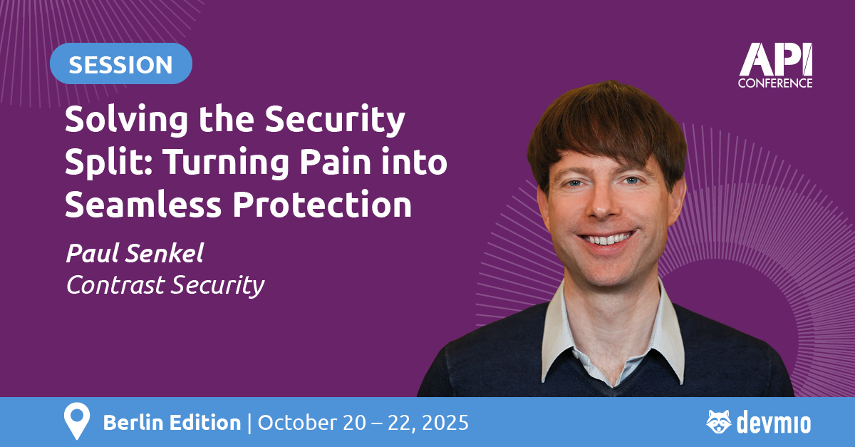 api_conference's tweet image. 🔐 Devs shift left, security shifts right—& AppSec feels like doing the splits.
Join Paul Senkel at #APIcon Berlin (Oct 21) to learn how to turn pain into seamless, empowering protection.
👉 f.mtr.cool/kcleobhmmd
#APIcon #AppSec #APISecurity
