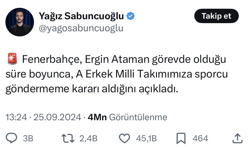 Fenerbahçeli arkadaşlar bana niye kızıp yorum yapıyorsunuz? Kulübünüze ve başkanınız Ali Koç’a söyleyin derdinizi:)