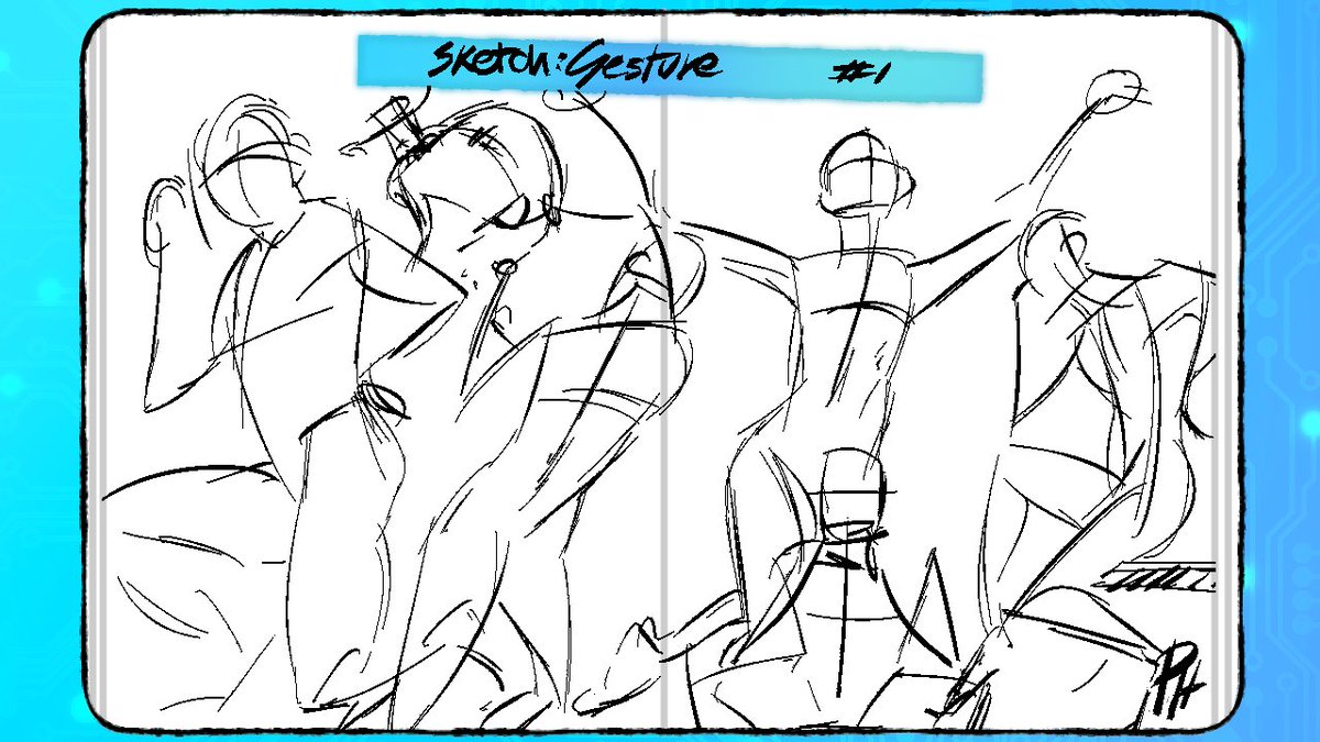 NEW OPERATION INITIATED… 🤖  
Sketchbook 🎨  
📽️ MEMORY REPLAY DETECTED 📽️  
"Gesture drawing to train eyes, mind &amp; hand to capture proportions &amp; body masses"  
❗️SYSTEM FEELINGS DETECTED❗️  
Curious, wobbly, and super motivated 💖  

#art #practice #vtuber