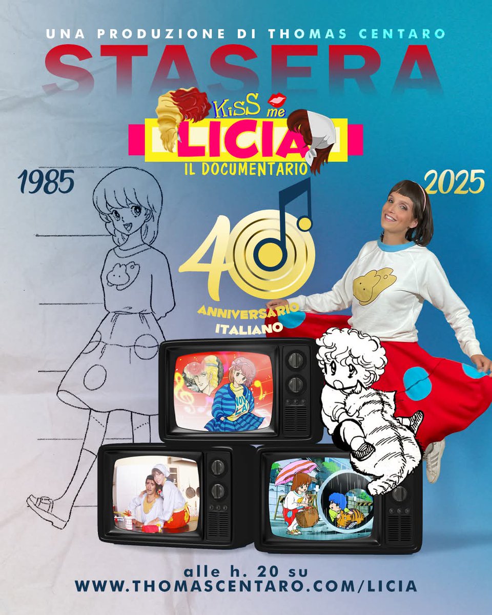 uanbimbumbam012's tweet photo. Stasera alle 20 il #docu su #kissmelicia ❤️ #semprenelmiocuore ❤️ con #thomascentaro #silviaromeo #andreacentaro #elenacentaro #lucalomi #vanessasantato #latteecartoni #silviacaldiroli #nerdchopexpress #antoniogiuliano ❤️ #anime #manga #tv #teatro #musical #cristinadavena #anni80 https://t.co/caESxu2PCr