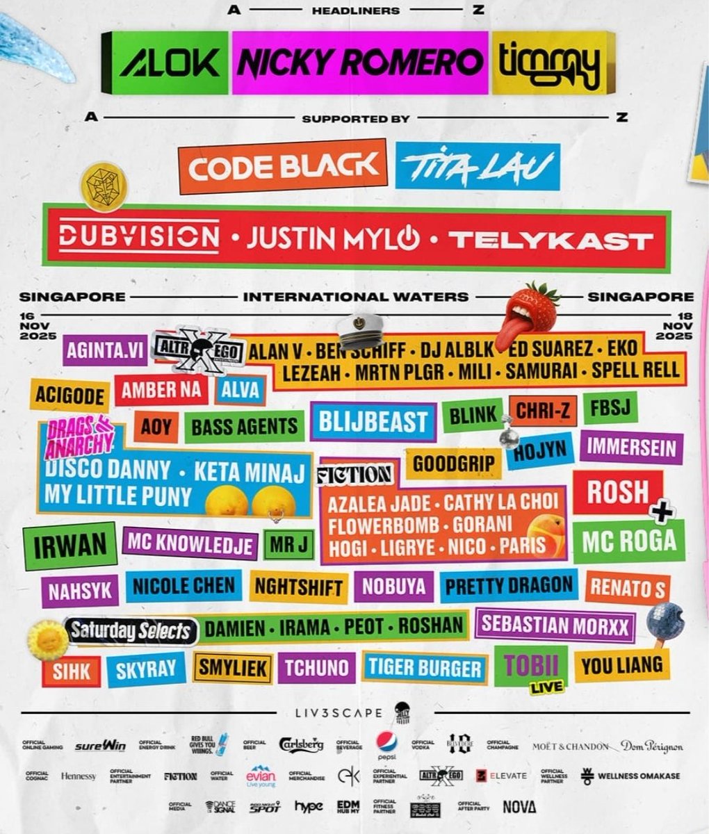 初めてのフェス出演！
そして初めてのシンガポール🇸🇬
11月16日〜18日、現地で会おう🛳