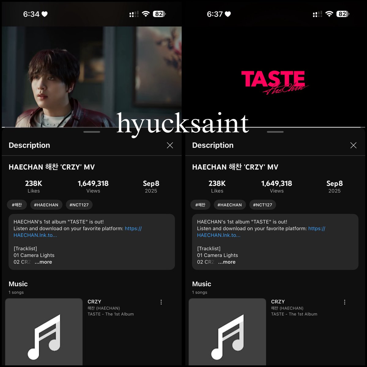 🌻HAECHAN CRZY STREAMING PARTY🌻

🔍 SEARCH IT YOURSELF PLZ !!

tag: <a href="/hcbearry/">val ♡</a> <a href="/gochujangq/">ㄹㅅ ʕ˙Ⱉ˙⠕ʔ #TASTE</a> <a href="/hyuck4ever/">jenna #TASTE</a> 

HAECHAN CRZY OUT NOW
#GoCRZYwithHAECHAN
#HAECHAN_TASTE
#해찬이의_TASTE_맛보기