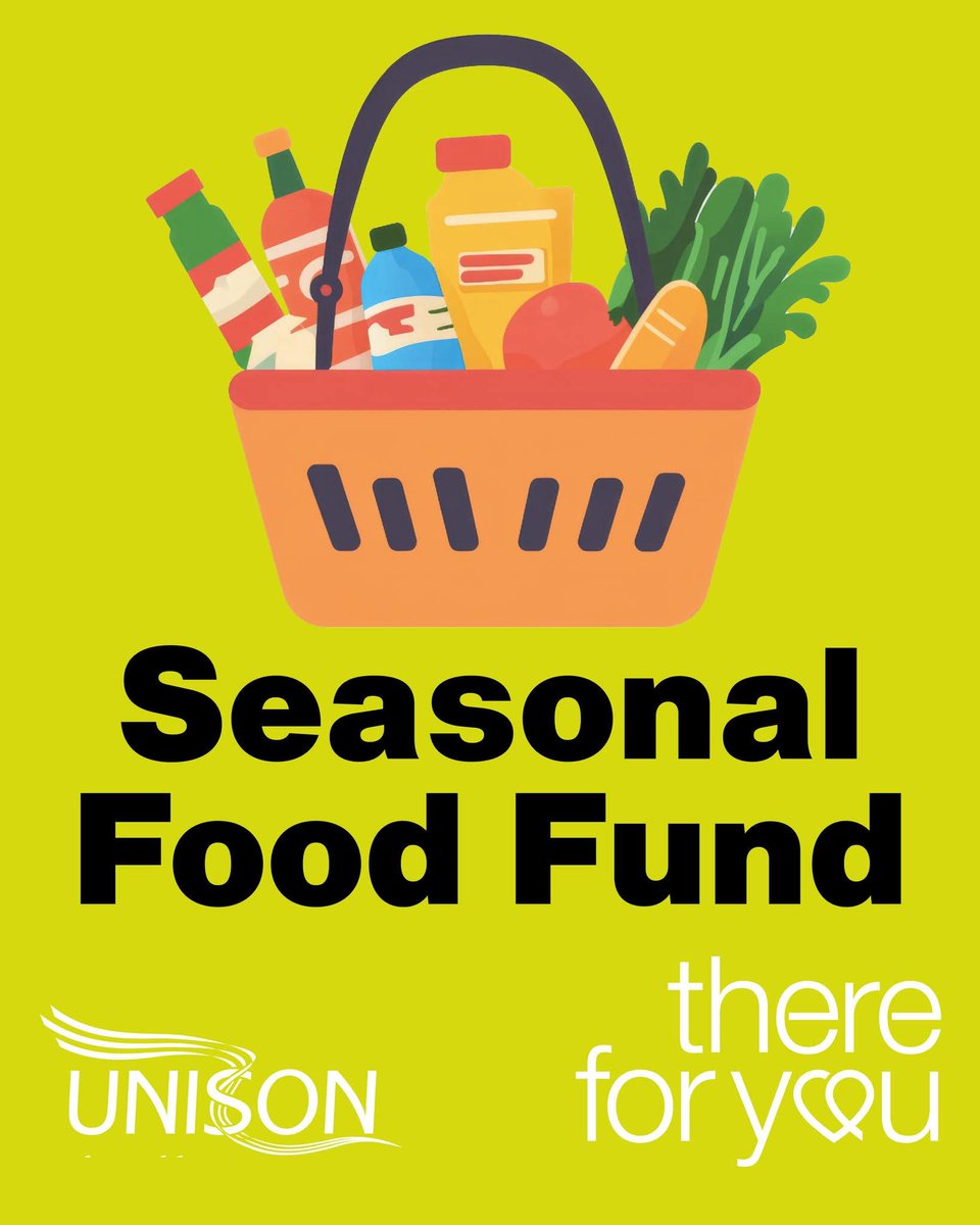 DundeeUNISON's tweet photo. 💜 There for You – UNISON’s charity – is here to help
Seasonal Food Fund 2025 opens soon! Keep the date 📍
https://t.co/n9L9Qj7Mhi
 
🗓️ Opens 12 noon, Tue 30 Sept – 24hrs only
💷 £30 voucher per eligible household member
🧺 For those on low income/in financial difficulty https://t.co/jPH6tZFob3