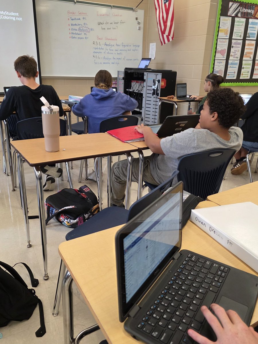 MsMcCracken1's tweet image. Yesterday, students in Mr. Pittman&apos;s and Mr. Mert&apos;s classes were working on a written response to Annabel Lee by Edgar Allan Poe. #RusheNation #SoaringtoExtraordinary #RavensFueltheFire @rushemiddle