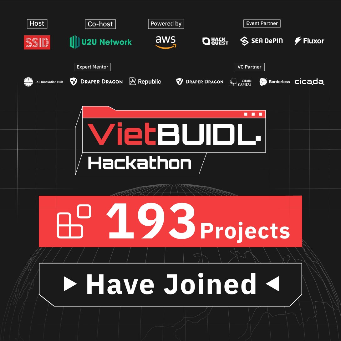 193 projects have joined #VietBUIDL Hackathon, SEA’s biggest blockchain Hackathon ($4M prize pool)

Builders are showing up with bold ideas &amp; real MVPs.

This is Vietnam’s launchpad to global blockchain solutions.

⏳ Only 5 DAYS LEFT to submit!

👉 hackathon.ssid.com.vn