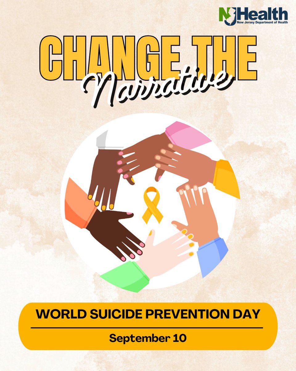 On World Suicide Prevention Day we raise awareness that suicide is preventable. If you or someone you know is struggling, call or text 988, the National Suicide Prevention Lifeline for free, confidential support and resources. 988lifeline.org #HealthierNJ #Suicide