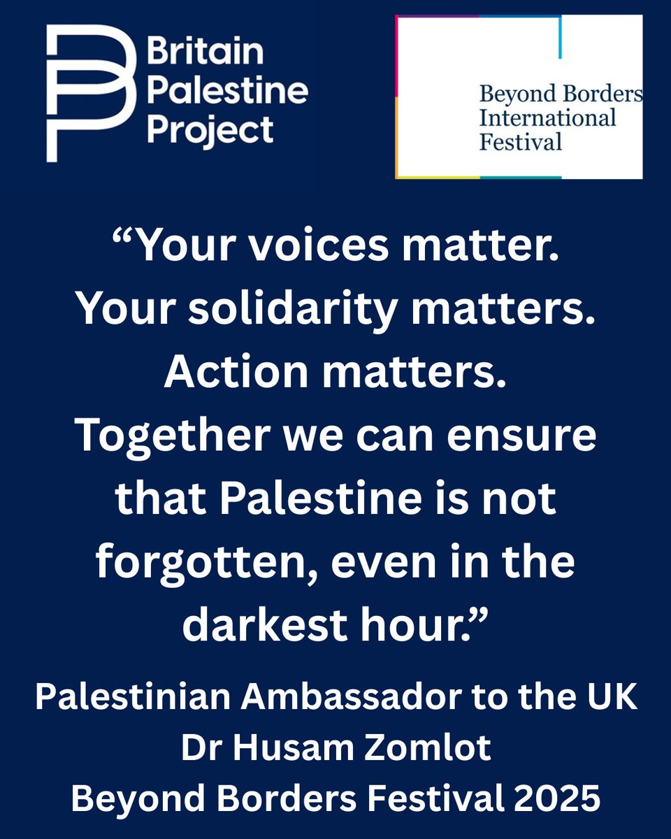 BritPalProject's tweet image. ⚡ Raise your voice. Stand in solidarity. Take action.

#PalestineMatters #StandWithPalestine #BeyondBordersFestival #BeyondBorders2025