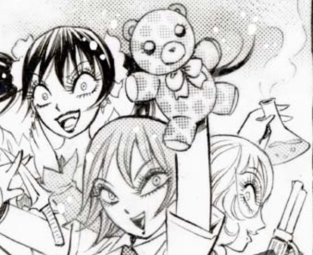 百合川みどりが持ってるぬいぐるみの水玉模様、トーン削って水玉にしたんだよ（模様をぬいぐるみの丸みに沿わせたかった）