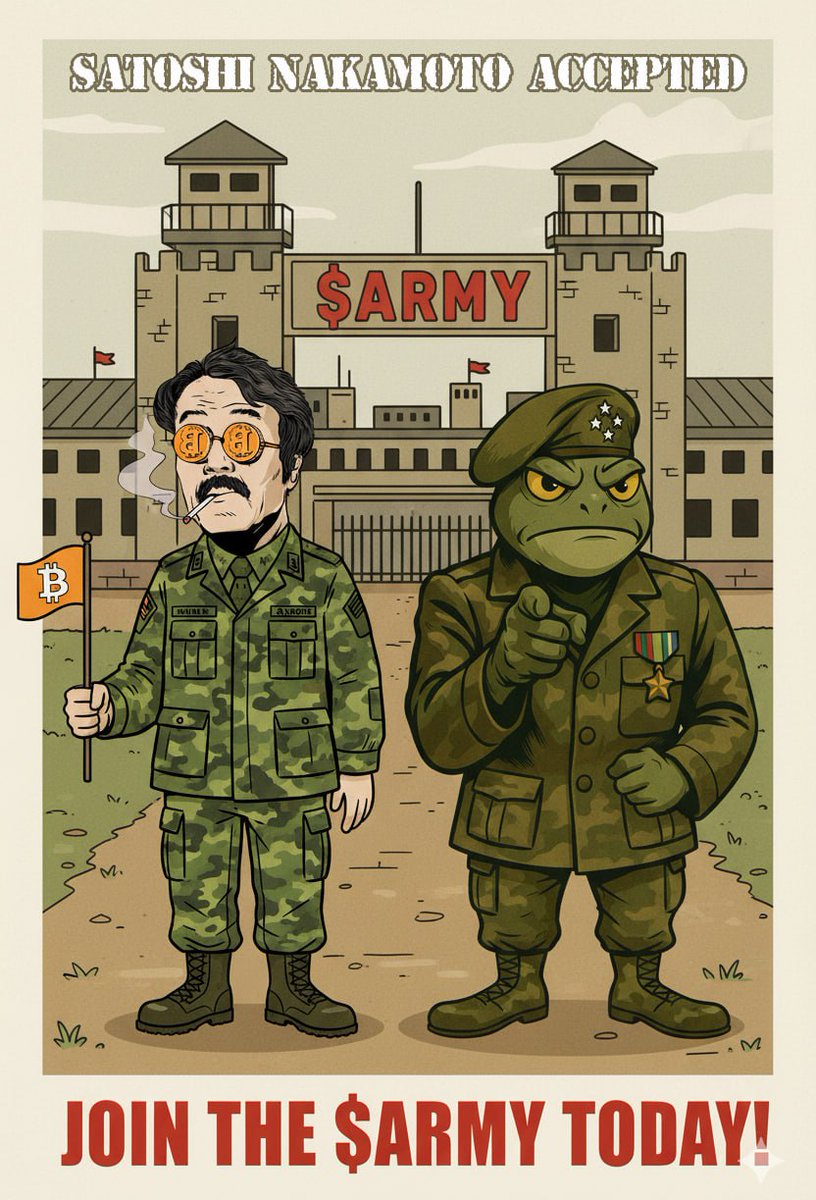 <a href="/TrueGemHunter/">THE HUNTER ✴️</a> $ARMY it is🪖 don't look further. Based and hard working dev, strong community, bullish narrative <a href="/armycoinsol/">Army</a>. This checks all the marks for a potential giga send🪖🔥🚀