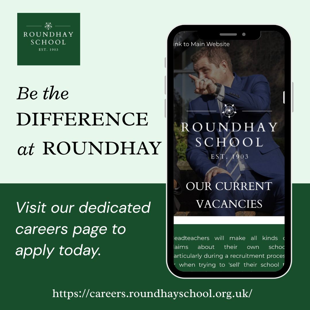 Looking for your next role in education?

Our dedicated Roundhay Careers Site makes applying easy! 💼

✅ Latest vacancies
✅ Step-by-step guidance
✅ Quick online applications

Start your journey today 👉 careers.roundhayschool.org.uk

#WeAreRoundhay #EducationJobs #RoundhayCareers