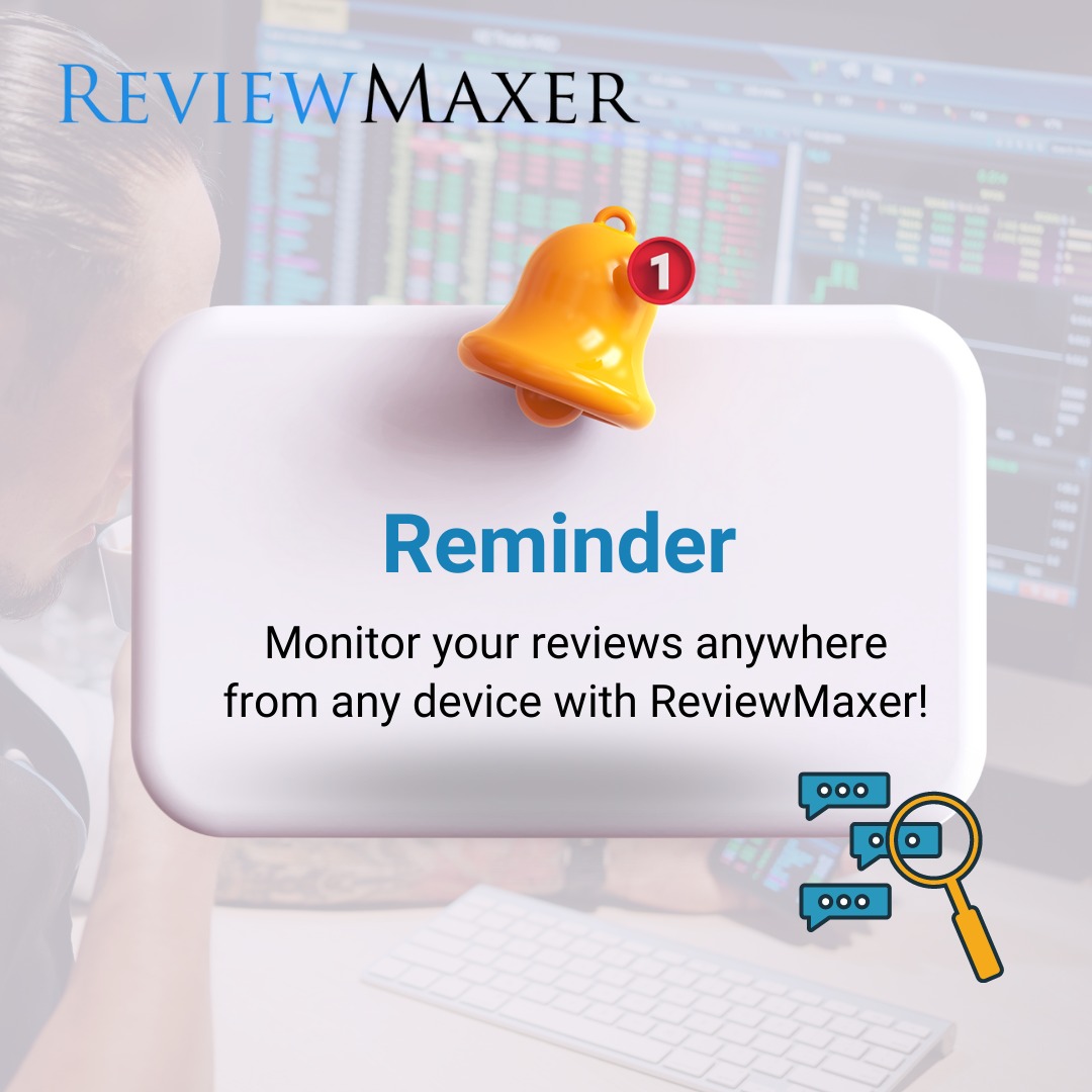 ReviewMaxer's tweet image. Don't miss a beat! 🕐

Keep tabs on your reviews anywhere, anytime with ReviewMaxer. Stay connected and stay ahead of the game effortlessly.
reviewmaxer.com

#reviewmaxer #reviewmanagement #onlinereviews #reputationmanagement