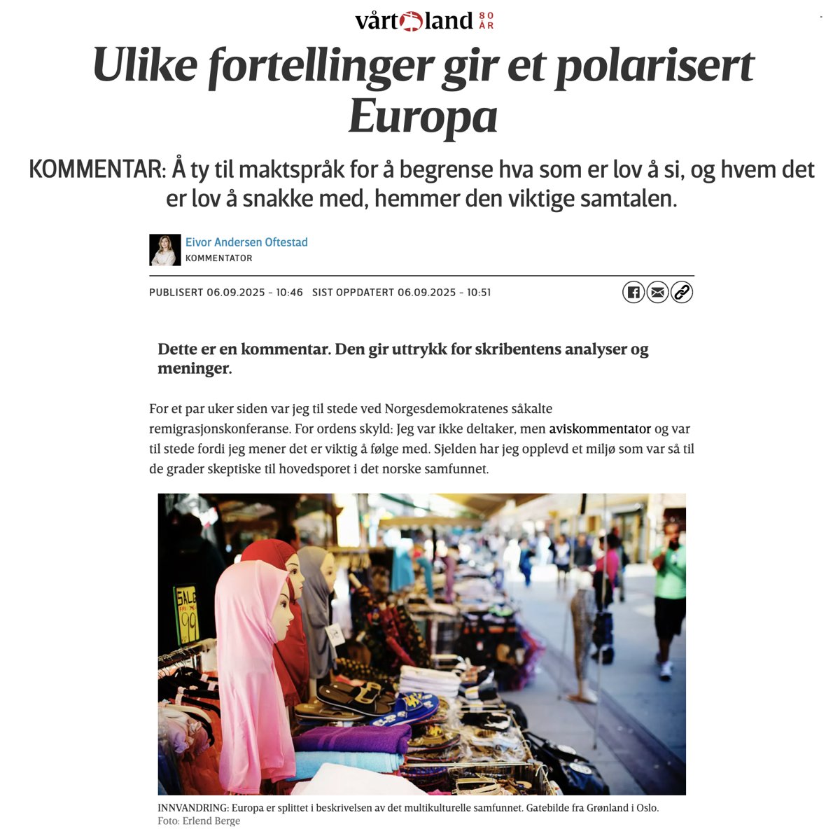 tveitmiljo's tweet photo. Frifunnet for "feilkjønning" — dømt for ærekrenkelse
Retten i Lyngby Danmark islo fast at bruk av han/ham om saksøker ikke i seg selv utløser erstatning. Samtidig måtte skribenten betale 15.000 kroner i tort for en ærekrenkende sammenstilling av bilder, overskrift og tekst som tilskrev saksøker en "spesiell seksuell interesse". (1)
Når medier kaller dette "feilkjønning", sniker de inn en norm før vi har diskutert den: at juridisk/selvdefinert kjønn alltid overstyrer biologisk beskrivelse.
Kvinnen som nylig ble frikjent fra "feilkjønning" brukte korrekt kjønn; han/ham. Der dermed er hun naturligvis frikjent "rettkjønning" — ikke "feilkjønning".
Når språket blir politikk
Sosialkonstruktivismen – i sin radikale, aktivistiske variant – gjør ikke bare krav på å beskrive virkeligheten, men å produsere den gjennom ord. Tanken er at virkeligheten ikke er noe man finner ut, men et narrativ som konstrueres gjennom språket.
Når definisjonen løftes over observasjonen, blir språket en maktteknologi: Endrer du ordene, endrer du “sannheten”. Da blir "feilkjønning" en ferdig dom – og det å beskrive biologisk kjønn kan stemples som moralsk avvik.
Dette virker gjennom noen faste grep:
1. Definisjonskuppet. Du planter en norm i selve ordet (feil-/rett-kjønning), slik at uenighet allerede er “feil”.
2. Presedens via pressemeldinger. Medier og stilmanualer adopsjonerer aktivistiske termer; språket beveger seg raskere enn lov og biologi.
3. Moralbytte. Saklig uenighet om begreper rammes som krenkelse, mens aktivistordet får status som “omsorg”.
4. Utmåling uten måleenhet. Identitet løftes over målbare størrelser; tall og nevner omtales som “reduksjonistiske”.
5. Skam- og stemplingsord. Uønskede fakta møtes med merkelapper (“-fob”, “hat”), ikke mot-tall.
Konsekvensen er at akademia, mediene og politikken begynner å tale samme kodede språk:
- I akademia blir diskursen normstyrt – hvilke ord du bruker veier tyngre enn hva som er sant.
- I mediene flyttes ordvalget fra deskriptivt til normativt; leseren får fortellingen før fakta.
- I politikken stiger risikoen for rettsliggjort språk, der ordvalg – ikke handling – blir konfliktens kjerne.
Til slutt siver ordvalget inn i hverdagen: Vi begynner å si det som er høflig å si, ikke det som er sant å si. Når vi venner oss til at definisjoner kan vedtas og håndheves, glir vi fra sannhet til sanksjonert fortelling. Det gjør oss dårligere – ikke bedre – til å korrigere egne feil.
Hun ble riktig nok frifunnet for «feilkjønning» – men merk det orwellianske trikset: Selv når de taper i retten, vinner de i språket. Vi kaller seieren deres ord, og dermed tapper vi den for innhold.
Paradokset er komplett: 99 % vil omtale saken som «frifinnelse for feilkjønning». Det høres ut som en seier, men språket forteller at sann omtale er «feil». Da har Newspeak allerede avgjort kampen.
Språket er terrenget. Når vi aksepterer motpartens begrep, har vi flyttet frontlinjen uten kamp. «Frifunnet for feilkjønning» gjør sann tale til unntaket som slapp unna – ikke til normen.
Dette er wokeismens egentlige styrke: å vinne selv i nederlag, ved å få oss til å snakke som dem. Ordene deres blir våre – og ordene dømmer før dommen.
Kall det heller hva det var: frifunnet for kjønnsomtale i strid med noens subjektivt opplevde kjønn. Eller, frifunnet for å ha snakket sant.
Når vi tar tilbake språket, tar vi fornuften tilbake: Det burde være en selvfølge at man frifinnes for å snakke sant.
Nå er Stortingsvalget overstått. Den mest orwellianske fløyen—som etter mitt skjønn selger norsk arvesølv og suverenitet til transnasjonale krefter—jubler.
Mange vil se at befolkningen har blitt åndssvake som kan stemme på noe sånt. Men er de det?
Jeg vil si det handler om falsk åndssvakhet. De er ikke ekte åndssvake.
De er et produkt av at sosialkonstruktivister har kuppet fornuften slik at man blir åndssvak i praksis og tar åndssvake valg.
Det er ikke folket som har blitt åndssvakt — men språket.
----------------------
Lenken ligger i kommentarfeltet.
Du kan støtte mitt arbeid ved å vippse til: 911 75 352.