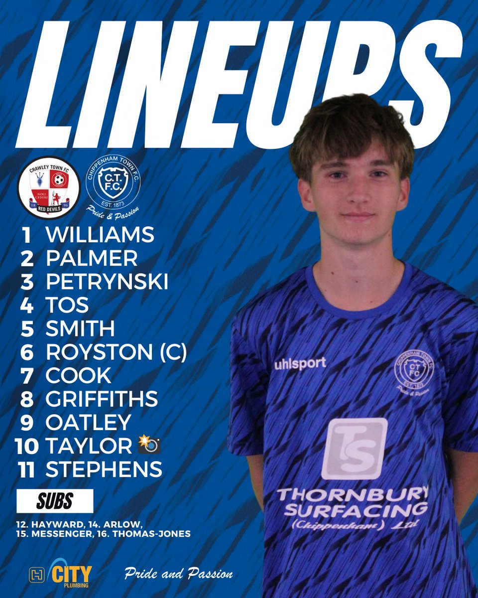 Chippenham Town FC U17 - U19 Academy & B Team (@chiptownacademy) on Twitter photo π’ Your CTFC line-up to face <a href="/CrawleyFAcademy/">Crawley Town Foundation Academy</a>
πPalmer & Smith at full back
Β© Royston captains the side
β½Two Ed's, Oatley & Taylor lead the line
#BlueArmy π π’ Your CTFC line-up to face <a href="/CrawleyFAcademy/">Crawley Town Foundation Academy</a>
πPalmer & Smith at full back
Β© Royston captains the side
β½Two Ed's, Oatley & Taylor lead the line
#BlueArmy π