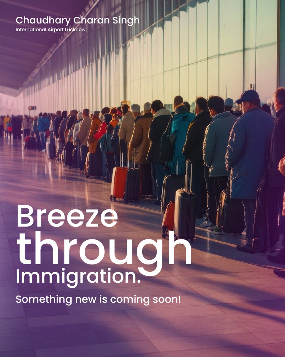 lkoairport's tweet photo. #Lucknow, #immigration is about to get smoother.
Stay tuned for a new way to pass through.
#LucknowAirport #CSSIA #Airport #LKO https://t.co/4v4t6cDOaS
