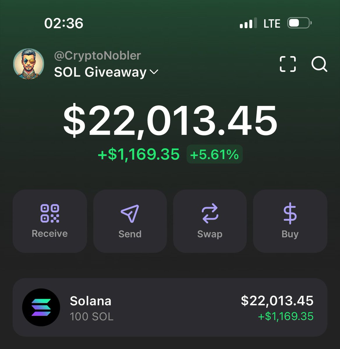 CryptoNobler's tweet image. Giving away 100 $SOL to a random person!

Today, I decided to change someone’s life by sending 100 #Solana (≈$22,000) to a lucky follower.

Like, retweet and comment &apos;done&apos;.

Will pick a random winner in 20 hours, must be following.
