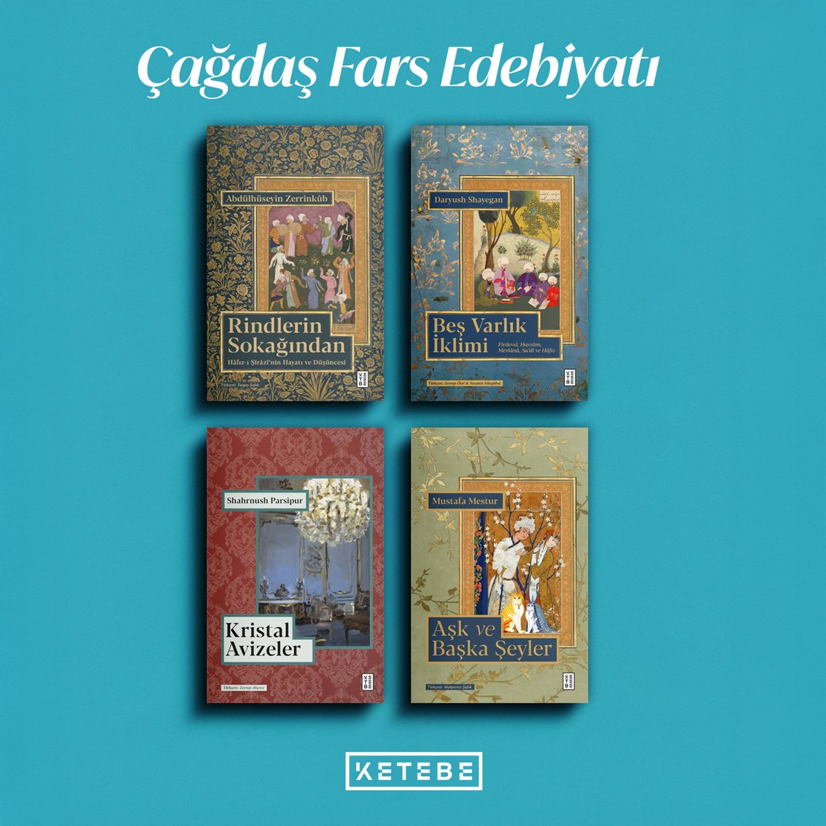 📚 Çağdaş Fars edebiyatının önde gelen sesleri Daryush Shayegan, Abdülhüseyin Zerrînkûb, Shahrnush Parsipur ve Mustafa Mestur’un kaleminden Firdevsî’ye, Hayyâm’a, Mevlânâ’ya, Hâfız’a ve aşka, şiire, insanın anlam arayışına dair metinler...