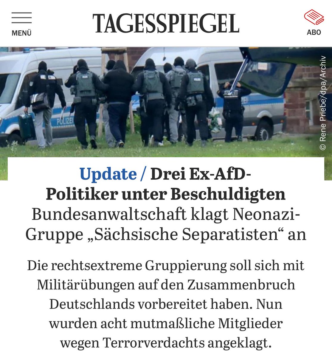 +BREAKING+ Gleich Drei (!) Ex-#AfD Politiker Teil der Neonazi Gruppe Sächsische Separatisten. Kurt Hättasch (Junge Alternative Sachsen, AfD Stadtrat Grimma) wegen versuchten Mordes angeklagt. tagesspiegel.de/politik/drei-e… #SächsischeSeparatisten #fckAfD #noAfD #Weidel #AfDVerbotSofort