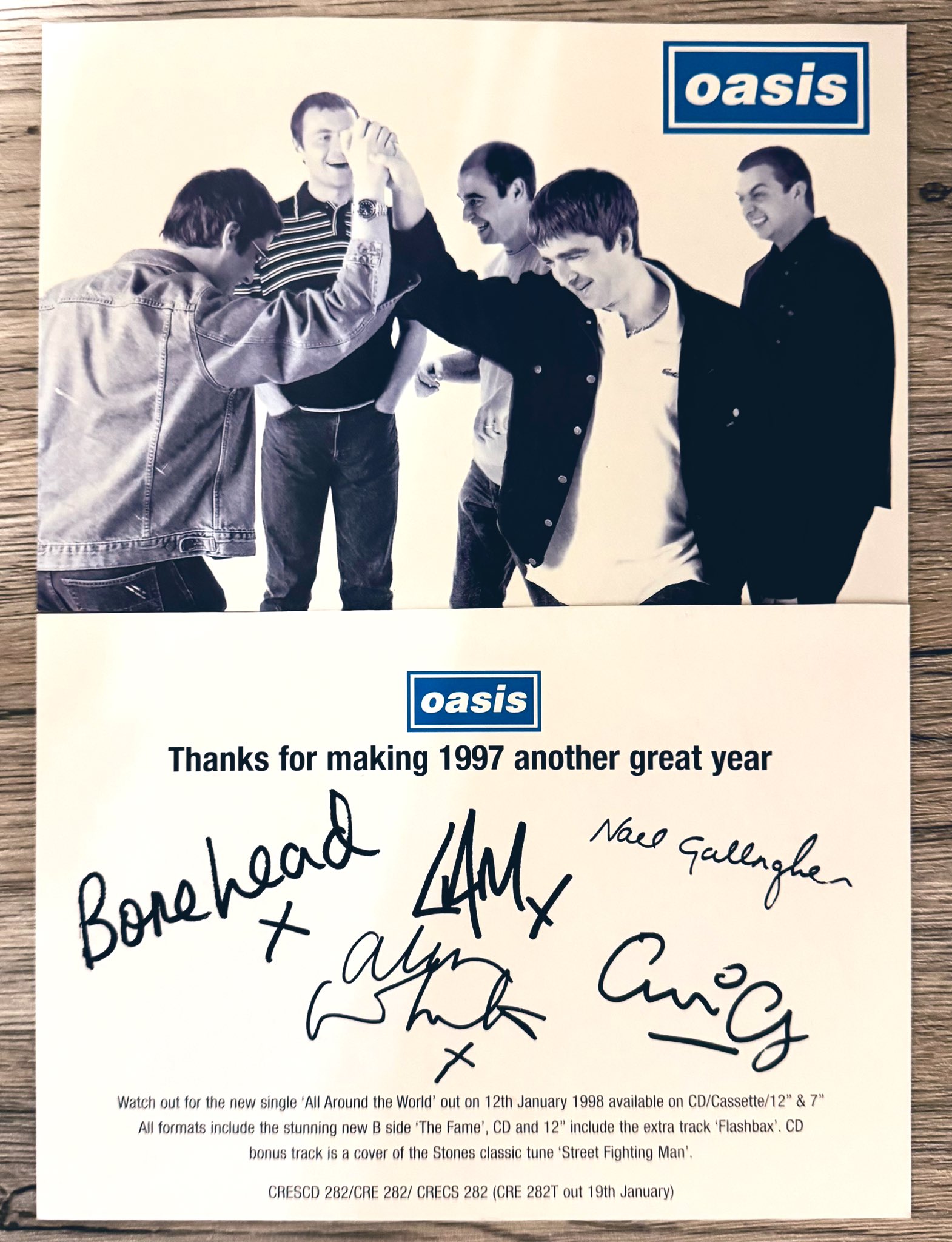 激レア 当時物 オフィシャルポスター oasis ALL AROUND 〜 激