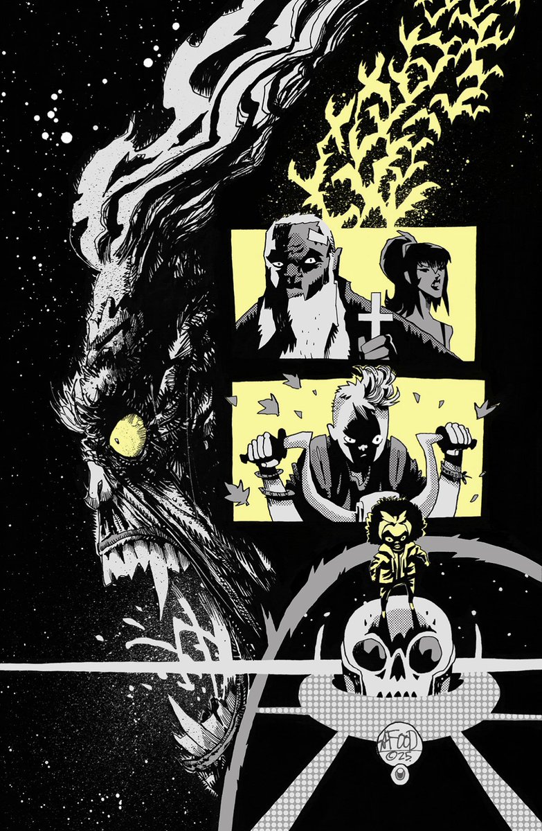 JimMahfood's tweet photo. My cover for CUL-DE-SAC #2 is in stores today! My homie @WAYSHAK is doing the interiors for this book &amp; he’s completely crushin it! You gotta see this comic! From the fine folks at @badideahello! Stay spooky! 
🦇💀🦇
#culdesac #variant #cover #issuetwo #jimmahfood https://t.co/AxyKhwf332