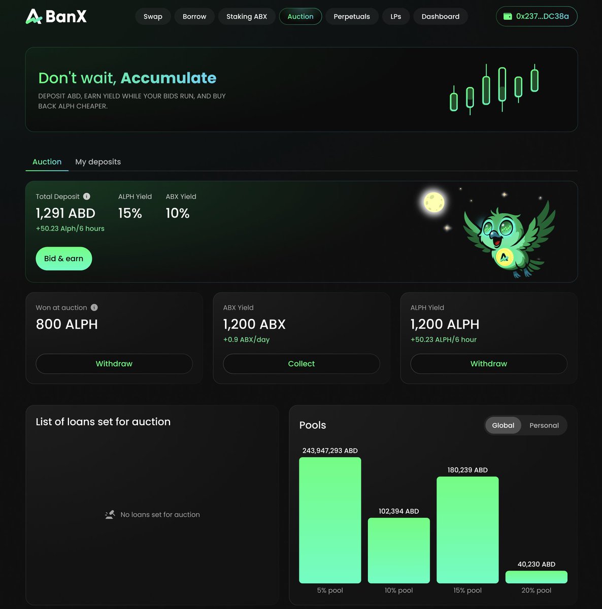 AlphBanX⚡️ (@alephiumbank) on Twitter photo Dashboards are getting a fresh update - including the AlphBanX & Vordex ones.
We’ve optimised the design, made it cleaner, sharper & more intuitive.
And… meet our new mascot 🦉
 The BanX Owl - symbol of wisdom, vision & community.
Banxers, this is just the start⚡️ Dashboards are getting a fresh update - including the AlphBanX & Vordex ones.
We’ve optimised the design, made it cleaner, sharper & more intuitive.
And… meet our new mascot 🦉
 The BanX Owl - symbol of wisdom, vision & community.
Banxers, this is just the start⚡️
