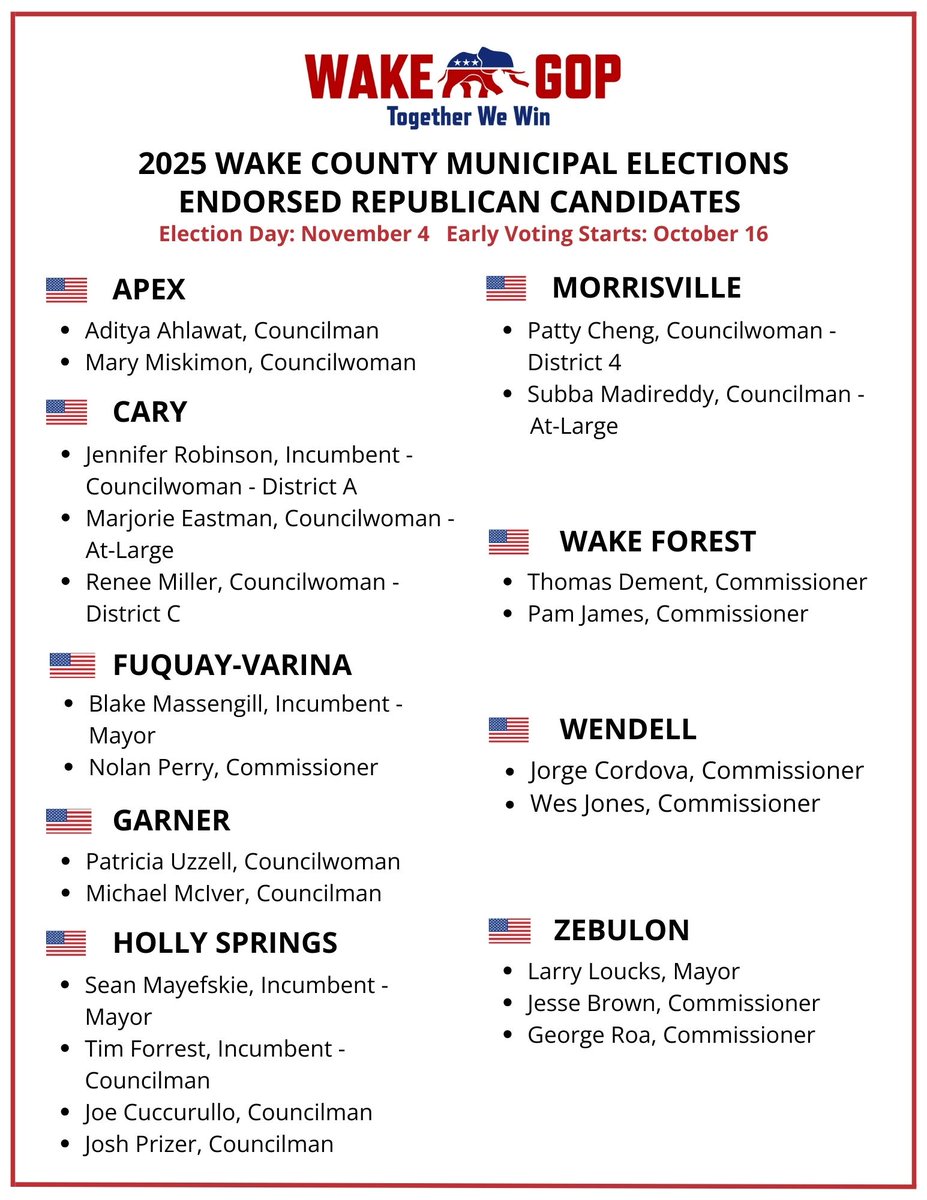 wakegop's tweet photo. You're invited to the Event of the Year! Sign up now for our REVERSE RAFFLE on September 30 supporting our endorsed municipal candidates! - https://t.co/Oci91u06Nq https://t.co/Meo0i6jJGi