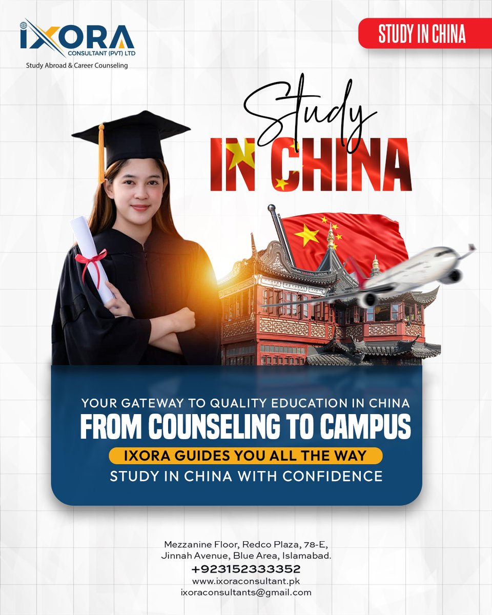 ixoraPK's tweet image. Your Gateway to Quality Education in China
From Counseling to Campus
Ixora   Guides You All the Way
Study in China with Confidence

📞 Call us: +92 315 2333352
📧 Email:   ixoraconsultants@gmail.com
🌐 Website: ixoraconsultant.pk

#StudyDreams   #Ixora #YourFutureStartsHere