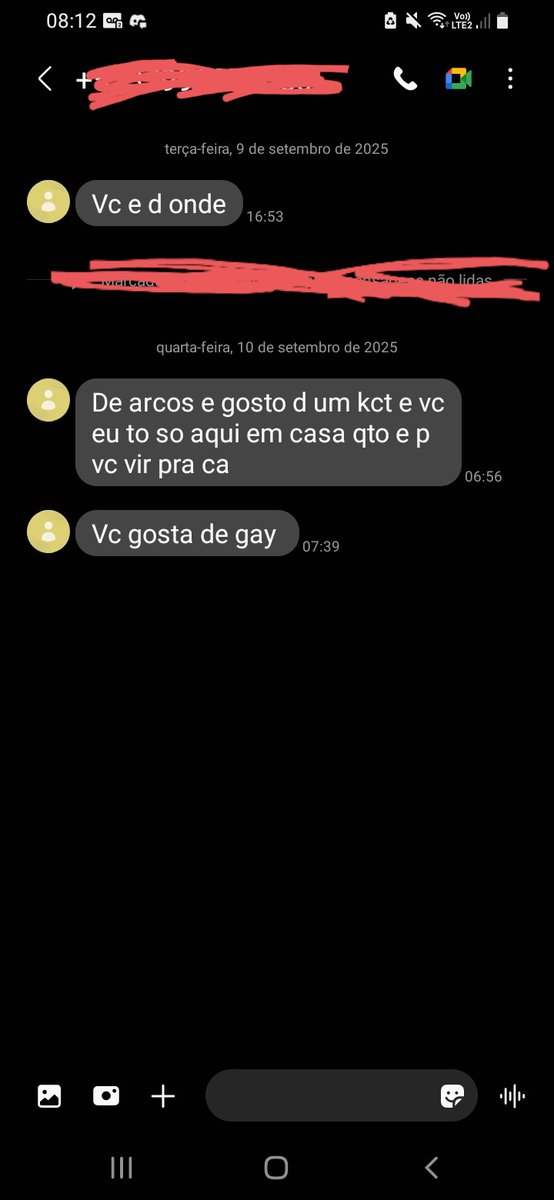 E esse maluco aleatorio que achou meu numero sei la como e me mandou mensagem do nada

Tipo meu senhor eu sou uma mulher ta atirando pro lado errado