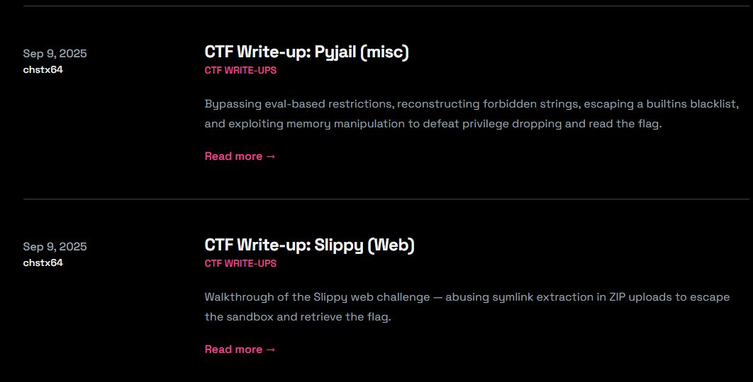 TFC 2025 writeups available now, courtesy of <a href="/chstx64/">Charly</a>