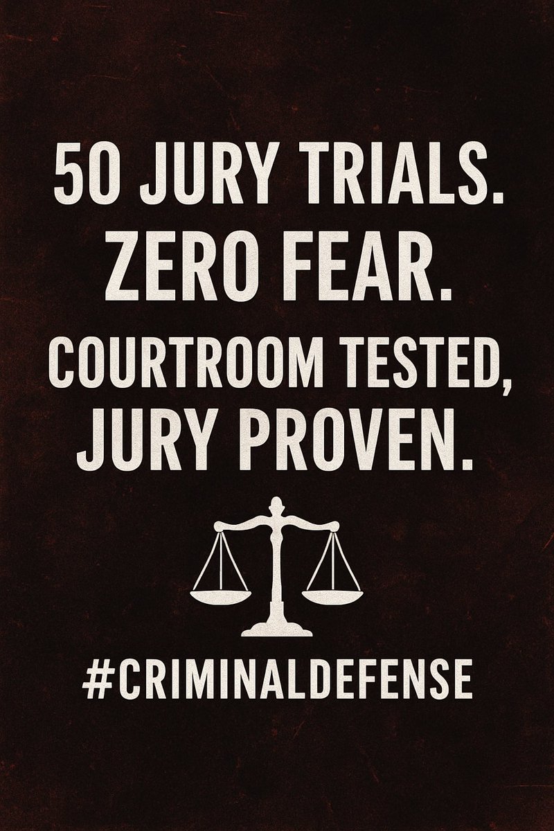 FlorinaLaw's tweet image. 50 jury trials. Zero fear. Courtroom tested, jury proven. ⚖️🔥 #CriminalDefense #trialLawyer