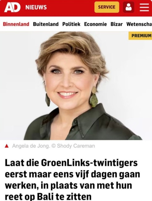 Nu weet ik uit betrouwbare bron dat mijn dochter, een twintiger, harde werker en linksstemmer geen geld heeft om met haar reet op Bali te zitten. #angeladejong Misschien moet jij je grote muil een keer houden.